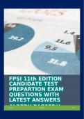 FPSI 11th EDITION CANDIDATE TEST PREPARTION EXAM QUESTIONS WITH LATEST ANSWERS ALREDY PASSED!!