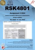 RSK4801 Assignment 2 (COMPLETE ANSWERS) 2024 - DUE 12 July 2024