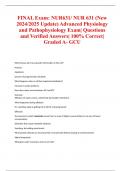 FINAL Exam: NUR631/ NUR 631 (New 2024/2025 Update) Advanced Physiology and Pathophysiology Exam| Questions and Verified Answers| 100% Correct| Graded A- GCU