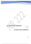 Nr 222 evolve questions well answered to pass