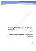 Nursing NR222 Exam 1 Health and Wellness fully solved graded A+