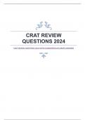 CRAT REVIEW QUESTIONS 2024 WITH GUARANTEED ACCURATE ANSWERS