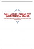 CCLE: CA STATE LICENSING TEST QUESTIONS 2024 WITH GUARANTEED ACCURATE ANSWERS(VERIFIED)