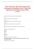 WGU D276 (New 2024/ 2025 Update) Web Development Foundations Exam | Guide with Questions and Verified Answers| 100% Correct