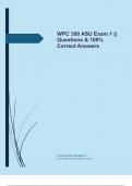 WPC 300 ASU Exam 1 || Questions & 100% Correct Answers