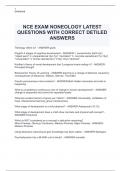 NCE EXAM NONEOLOGY LATEST QUESTIONS WITH CORRECT DETILED ANSWERS