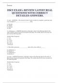 DSCI EXAM 1 REVIEW LATEST REAL QUESTIONS WITH CORRECT DETAILED ANSWERS.