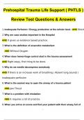 Prehospital Trauma Life Support ( PHTLS ) Review Test  Questions and Answers (2024 / 2025) (Verified Answers)