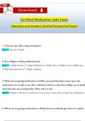 Certified Medication Aide Exam Questions and Verified Answers (2024 / 2025) 100% Guarantee Pass