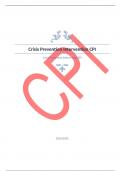 Crisis Prevention Intervention CPI Question and answers verified to pass