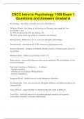  CSCC Intro to Psychology 1100 Exam 1 Questions and Answers Graded A