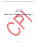 CPI Nonviolent Crisis Intervention Training 2nd Edition Question and answers 100% correct 