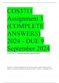 COS3711 Assignment 3 (COMPLETE ANSWERS) 2024 - DUE 9 September 2024