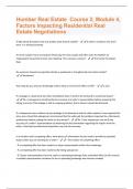 Humber Real Estate  Course 2, Module 4, Factors Impacting Residential Real Estate Negotiations  Questions and Answers with complete solution