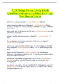 AH3 Biology Exam 1 Study Guide Questions with Answers Solved by Expert Most Recent Update.