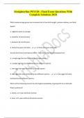 Straighterline PSY120 - Final Exam Questions With Complete Solutions 2024