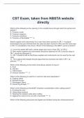 CST Exam, taken from NBSTA website directly