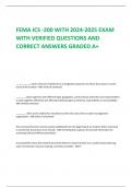 FEMA ICS -200 WITH 2024-2025 EXAM  WITH VERIFIED QUESTIONS AND  CORRECT ANSWERS GRADED A+