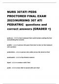 NURS 307ATI PEDS PROCTORED FINAL EXAM 2023/NURSING 307 ATI PEDIATRIC questions and correct answers {GRADED +}