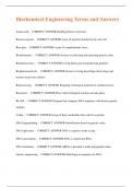 Biochemical Engineering Terms and Answers