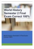 World History Semester 2 Final Exam Correct 100%