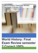 World History: Final Exam Review semester 2 Correct 100%