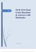 NUR 2214 Final Exam Questions & Answers with Rationales.