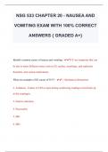 NSG 533 CHAPTER 20 - NAUSEA AND  VOMITING EXAM WITH 100% CORRECT  ANSWERS { GRADED A+} 