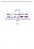 WGU C190 INTRO TO BIOLOGY EXAM 2024 WITH GUARANTEED ACCURATE ANSWERS