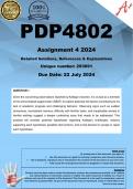 PDP4802 Assignment 4 (COMPLETE ANSWERS) 2024 (293691) - DUE 22 July 2024 