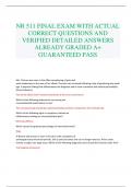 NR 511 FINAL EXAM WITH ACTUAL CORRECT QUESTIONS AND VERIFIED DETAILED ANSWERS ALREADY GRADED A+ GUARANTEED PASS