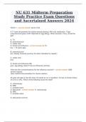 NUR 631 Midterm Preparation Study Practice Exam Questions and Ascertained Answers 2024