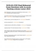 NUR 631 FNP Final Rehearsal Exam Questions with Accurate Marking scheme Latest 2024