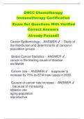 ONCC Chemotherapy  Immunotherapy Certification Exam Set Questions With Verified  Correct Answers Already Passed!!