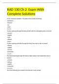 RAD 130 Ch 2  Exam With Complete Solutions