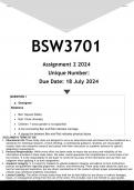 BSW3701 Assignment 2 (ANSWERS) 2024 - DISTINCTION GUARANTEED