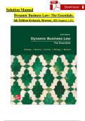 McGraw-Hill Kubasek, Dynamic Business Law: The Essentials 6th Edition TEST BANK, Chapters 1 - 52, Complete Newest Version