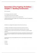 Essentials of Fire Fighting 7th Edition - Chapter 3 - Building Construction Questions And Answers With Verified Solutions