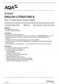 AQA A-level ENGLISH LITERATURE B 7717/1A Paper 1A Literary genres: Aspects of tragedy Version: 1.0 Final IB/G/Jun23/E5 7717/1A Wednesday 24 May 2023 Afternoon Time allowed: 2 hours 30 minutes MaterialsQUESTION PAPER & MARKING SCHEME/ [MERGED] Mark scheme