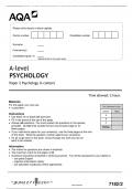 2023 AQA A-level PSYCHOLOGY 7182/2 Paper 2 Psychology in context Question Paper & Mark scheme (Merged) June 2023 [VERIFIED] A-level PSYCHOLOGY