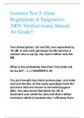 Genetics Test 3- Gene Regulations & Epigenetics 100% Verified exam| Already A+ Grade!!