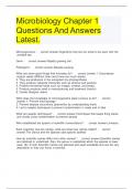 Microbiology Chapter 1 Questions And Answers Latest.