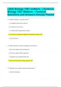 LSUE Biology 1001 midterm - j.fontenot, Biology 1001 Midterm – Fontenot Questions and Answers Already Passed