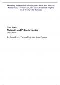  TESTBANK Maternity and Pediatric Nursing 3rd Edition Test Bank By Susan Ricci, Theresa Kyle, and Susan Carman Complete Study Guide with Rationale