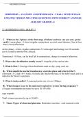 MIDWIFERY - ANATOMY AND PHYSIOLOGY - YEAR 1 NEWEST EXAM UPDATED VERSION MULTIPLE QUESTIONS WITH CORRECT ANSWERS ALREADY GRADED A+