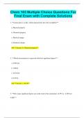 Chem 103 Multiple Choice Questions For Final Exam with Complete Solutions