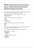 GPSTC Traffic Enforcement, Impaired Driver, Traffic Direction and Control, Vehicle Occupant Protection questions and answers already graded A+ 2024/2025