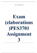 Exam (elaborations) PES3701 Assignment 3 (COMPLETE ANSWERS) 2024 - DUE 30 July 2024 •	Course •	Physical Education and Sports Coaching (PES3701) •	Institution •	University Of South Africa •	Book •	Mentoring in Physical Education and Sports Coaching PES3701