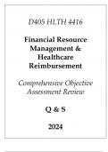 (WGU D405) HLTH 4416 Financial Resource Management & Healthcare Reimbursement