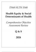 (WGU D568) HLTH 3540 Health Equity & Social Determinants of Health Comprehensive OA Review